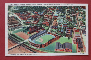 Ansichtskarte Luftbild AK Philadelphia Pennsylvania 1920-1950 Universität Baseball Stadion Straßen Ortsansicht USA Amerika Vereinigte Staaten